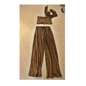 Glittery Gold Two Piece Set
